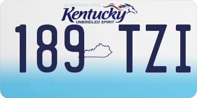 KY license plate 189TZI
