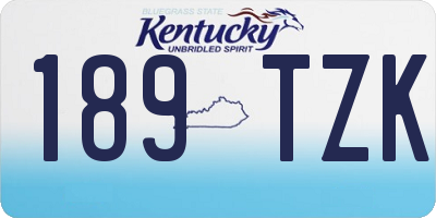 KY license plate 189TZK