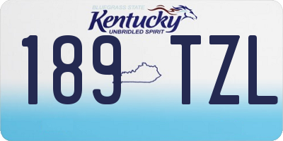 KY license plate 189TZL