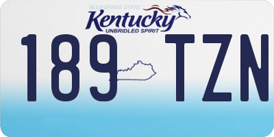 KY license plate 189TZN