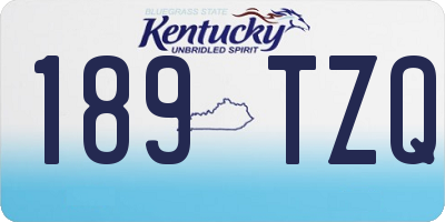 KY license plate 189TZQ