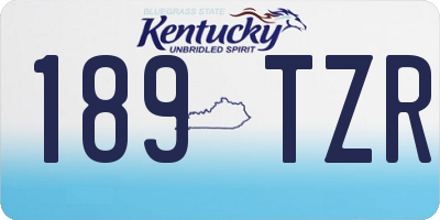 KY license plate 189TZR