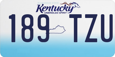 KY license plate 189TZU