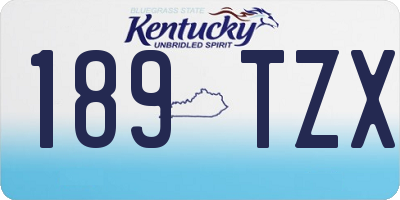 KY license plate 189TZX