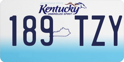 KY license plate 189TZY