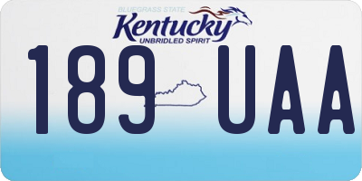 KY license plate 189UAA