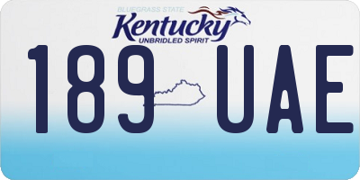 KY license plate 189UAE