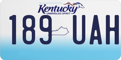 KY license plate 189UAH