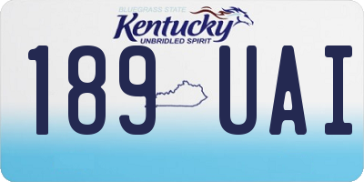 KY license plate 189UAI