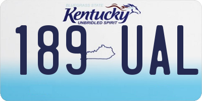 KY license plate 189UAL
