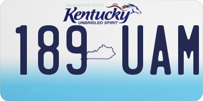 KY license plate 189UAM