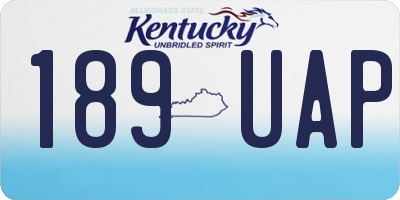 KY license plate 189UAP