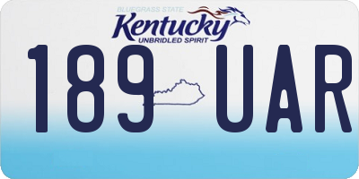 KY license plate 189UAR