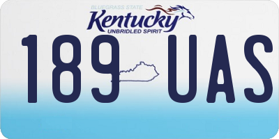 KY license plate 189UAS