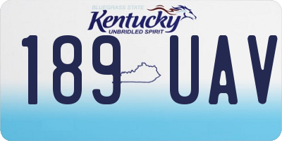 KY license plate 189UAV