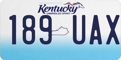 KY license plate 189UAX