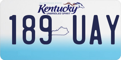 KY license plate 189UAY