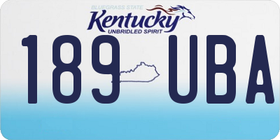 KY license plate 189UBA