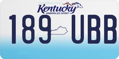 KY license plate 189UBB
