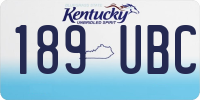 KY license plate 189UBC