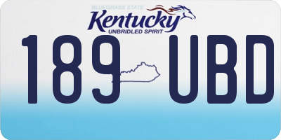 KY license plate 189UBD