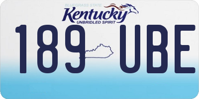 KY license plate 189UBE