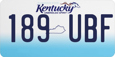 KY license plate 189UBF