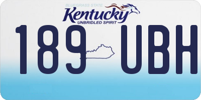 KY license plate 189UBH