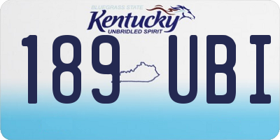 KY license plate 189UBI