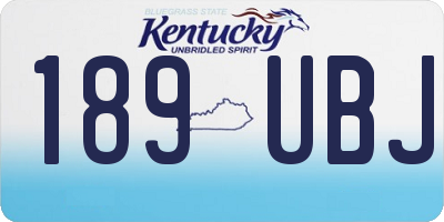 KY license plate 189UBJ