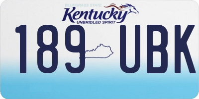 KY license plate 189UBK