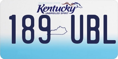 KY license plate 189UBL