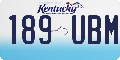 KY license plate 189UBM