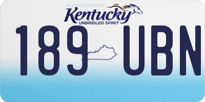 KY license plate 189UBN