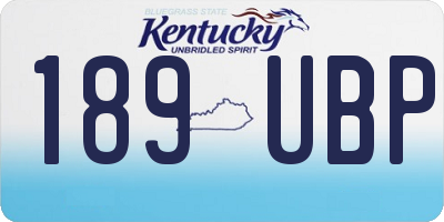 KY license plate 189UBP