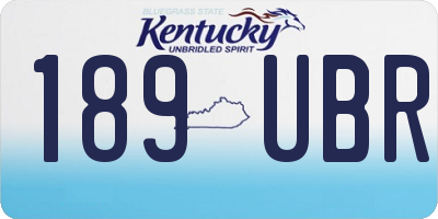 KY license plate 189UBR