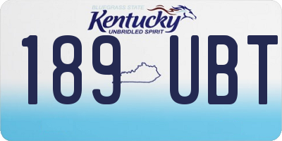 KY license plate 189UBT