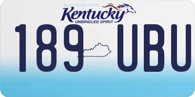 KY license plate 189UBU