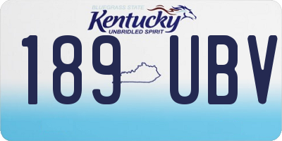 KY license plate 189UBV