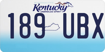 KY license plate 189UBX