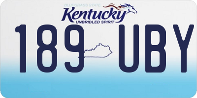 KY license plate 189UBY