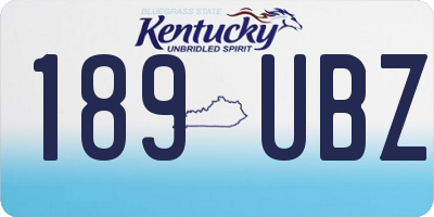 KY license plate 189UBZ