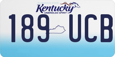 KY license plate 189UCB