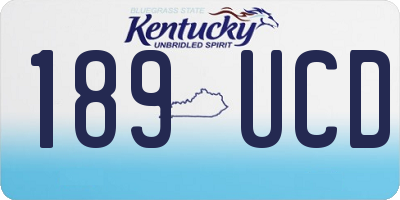 KY license plate 189UCD