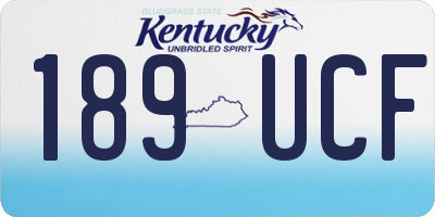 KY license plate 189UCF