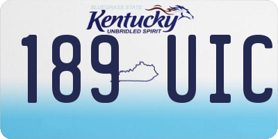 KY license plate 189UIC