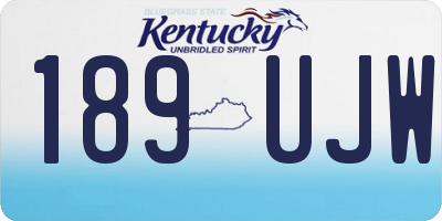 KY license plate 189UJW