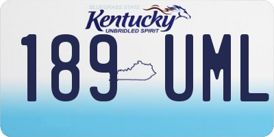 KY license plate 189UML