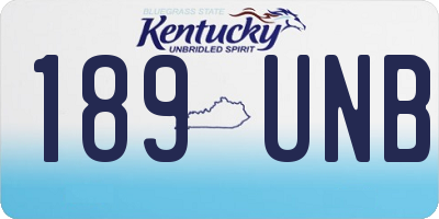 KY license plate 189UNB