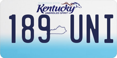 KY license plate 189UNI